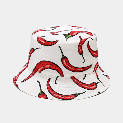 Vegetable Pattern Bucket Hat Unisex Fisherman Sun Cap