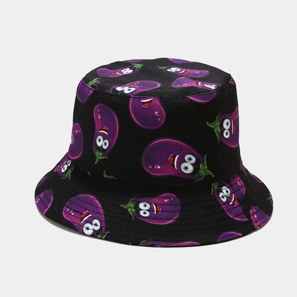 Vegetable Pattern Bucket Hat Unisex Fisherman Sun Cap