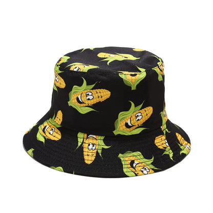 Vegetable Pattern Bucket Hat Unisex Fisherman Sun Cap