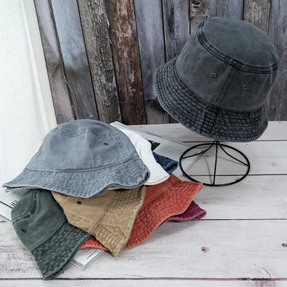 Unisex Washed Denim Casual Summer Bucket Hat