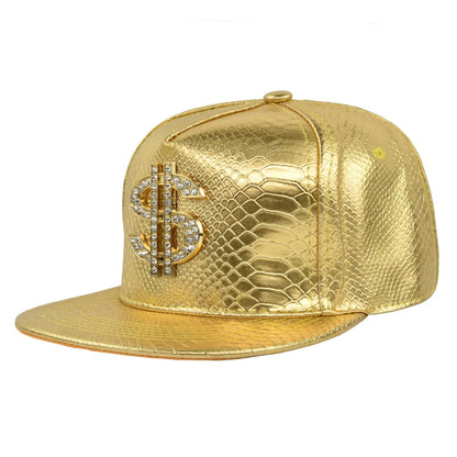Unisex Cross Metal Label Hip-hop Flat Brim Cap