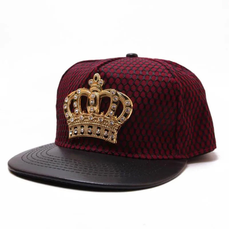 Crown Europe Logo Flat Brim Hip Hop Cap