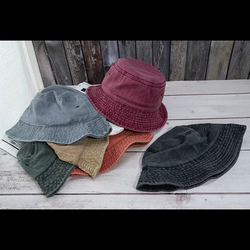 Unisex Washed Denim Casual Summer Bucket Hat