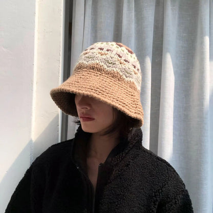 Thickened Warm Knitted Winter Bucket Hat