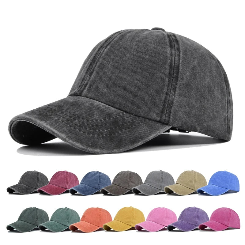 Kids Washed Pure Color Cowboy Baseball Cap