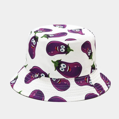 Vegetable Pattern Bucket Hat Unisex Fisherman Sun Cap