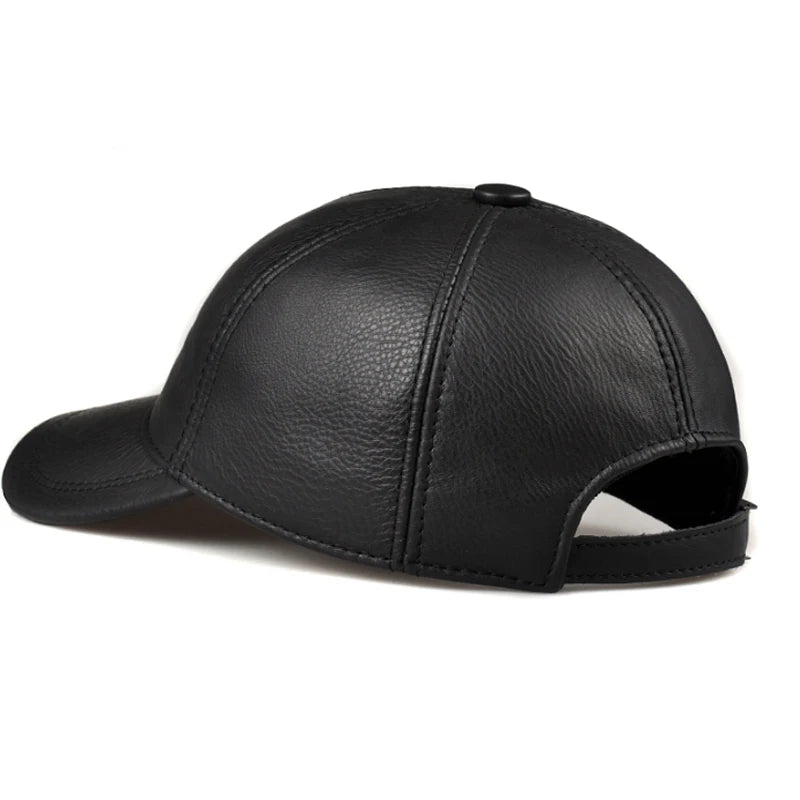Winter Leather Duckbill Baseball Cap
