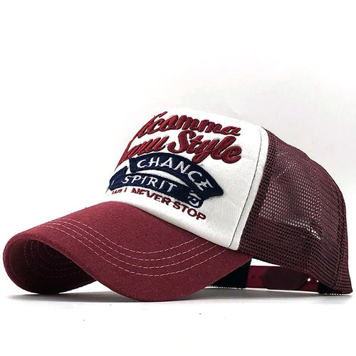 Fishing Embroidery Mesh Adjustable Trucker Baseball Cap