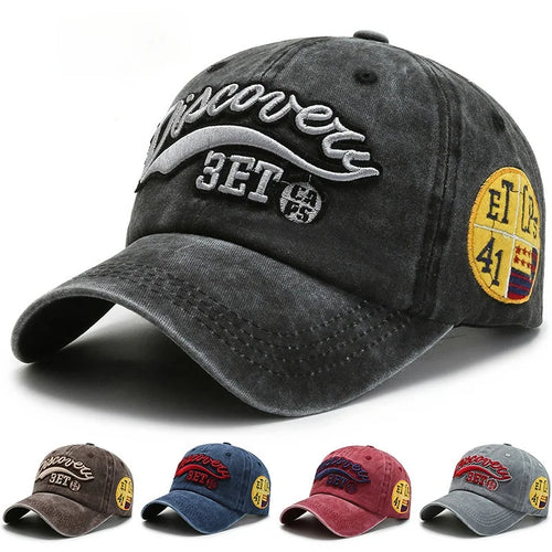 Retro Letter Embroidered Denim Baseball Cap
