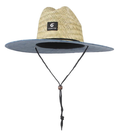 Fashion Straw Lifeguard Summer Beach Sun Hat Wide Brim