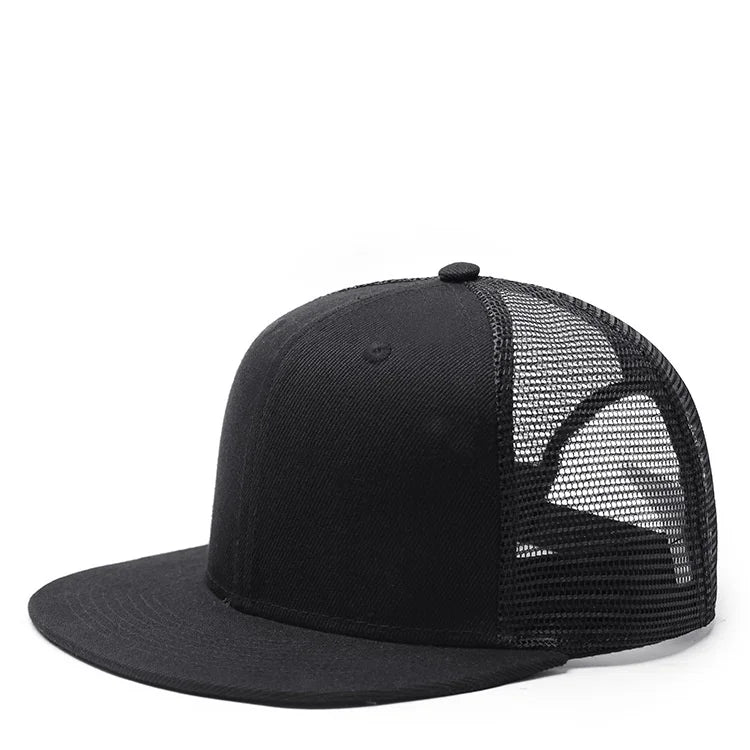 Adult Solid Color Mesh Hip Hop Snapback Cap