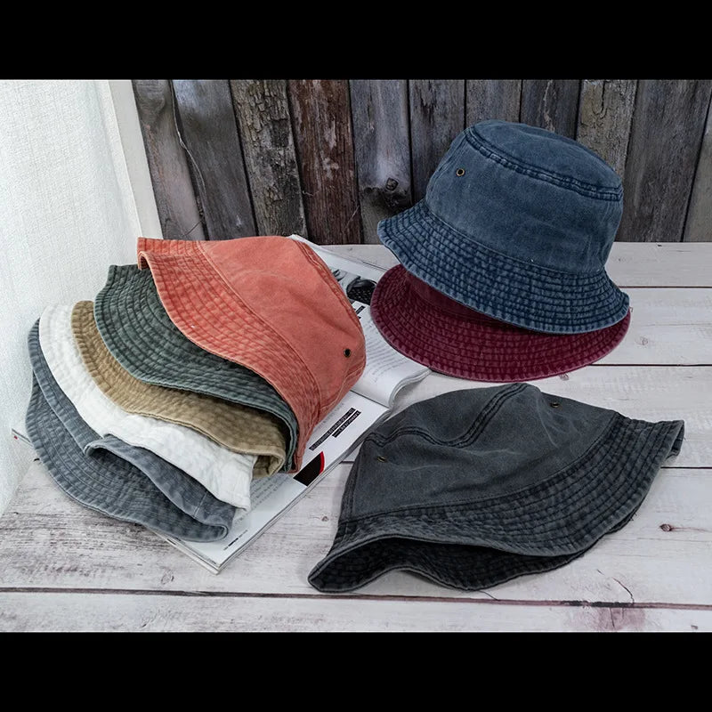 Unisex Washed Denim Casual Summer Bucket Hat
