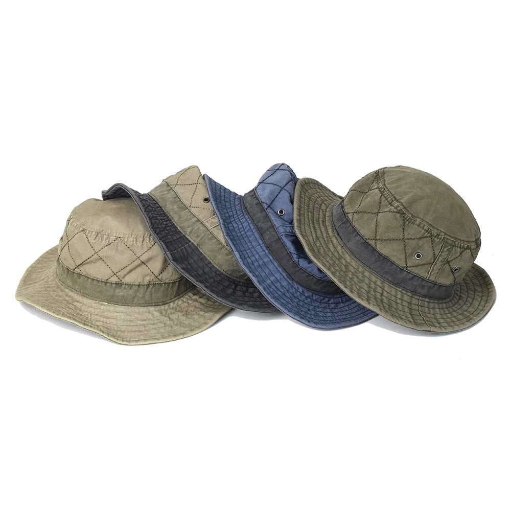 Washed Cotton Unisex Outdoor Fishing Bucket Hat