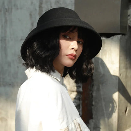 Wool Felt Wide Brim Women's Bucket Hat