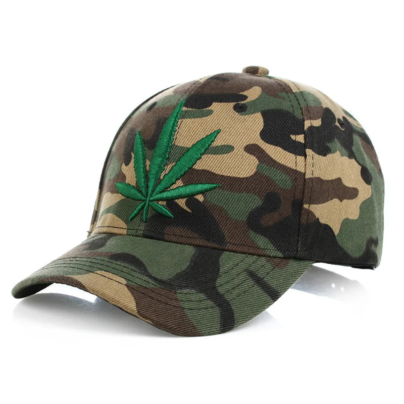 Maple Leaf Embroidery Cotton Baseball Cap