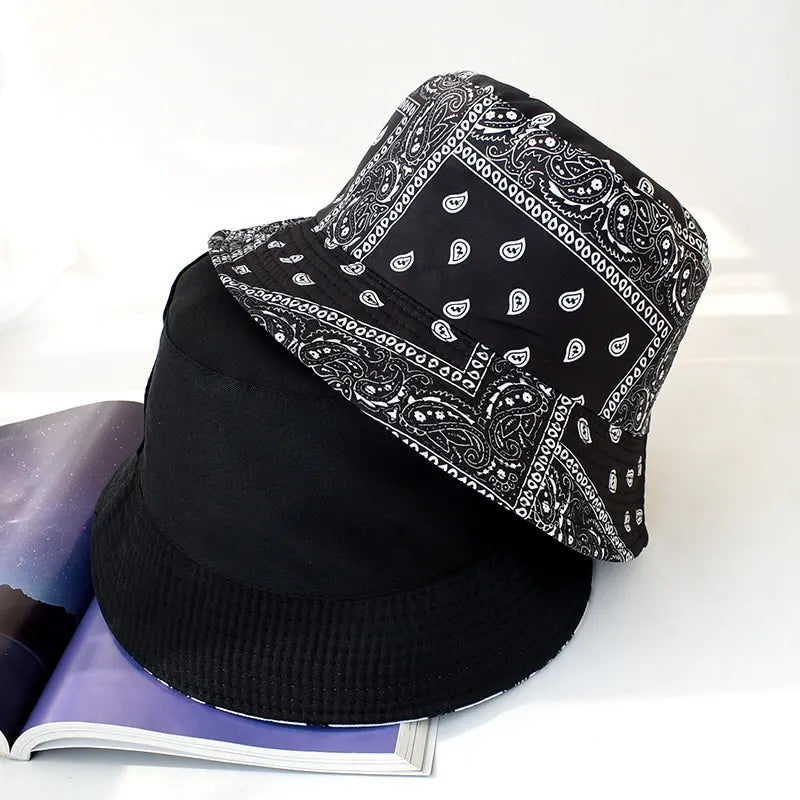Unisex Cashew Flower Reversible Cotton Bucket Hat
