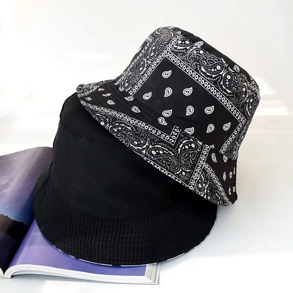 Unisex Cashew Flower Reversible Cotton Bucket Hat