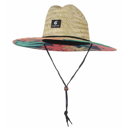 Fashion Straw Lifeguard Summer Beach Sun Hat Wide Brim