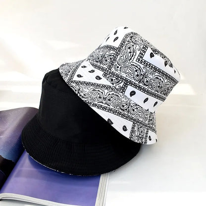 Unisex Cashew Flower Reversible Cotton Bucket Hat