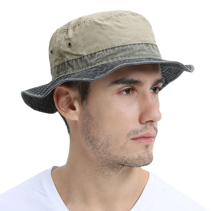 Voboom Men Washed Cotton Bucket Hat