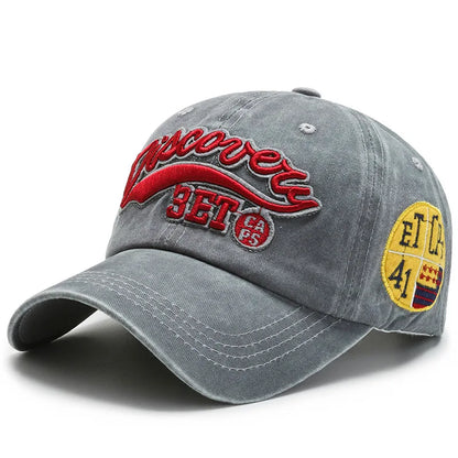 Retro Letter Embroidered Denim Baseball Cap