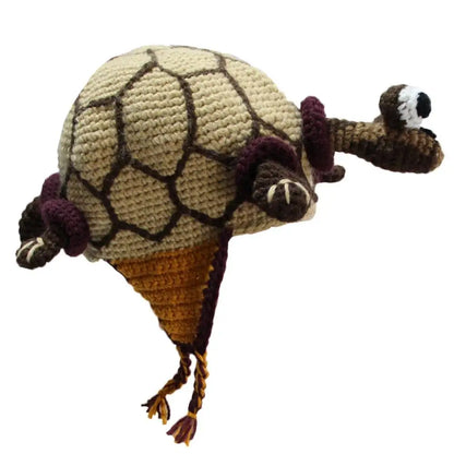 Knitted Tortoise Earmuff Braided Bucket Hat