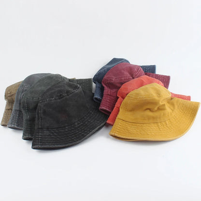 Kids Washed Denim Sun Bucket Hat