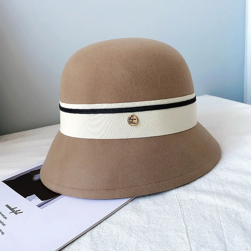 Vintage Wool French Style Women's Bucket Hat