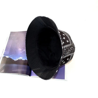 Unisex Cashew Flower Reversible Cotton Bucket Hat