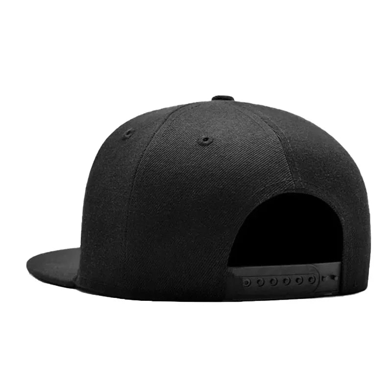 Solid Flat Brim Plain Snapback Cap For Street Dance