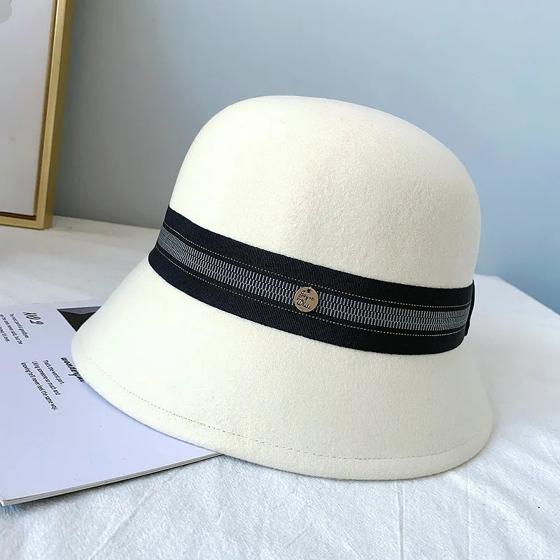 Vintage Wool French Style Women's Bucket Hat