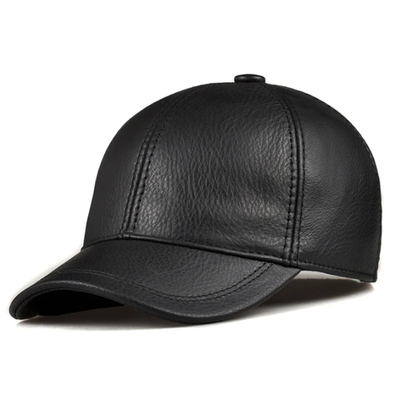 Winter Leather Duckbill Baseball Cap