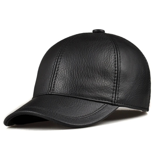 Winter Leather Duckbill Baseball Cap