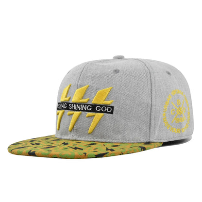 Lightning Embroidered Hip Hop Snapback Cap