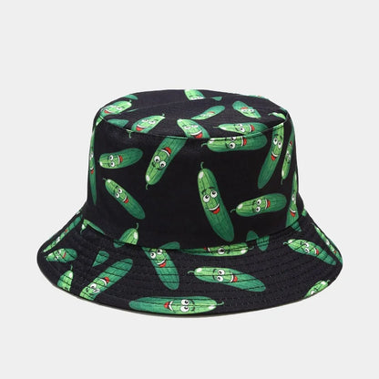 Unisex Cotton Vegetable Print Bucket Hat