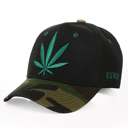 Maple Leaf Embroidery Cotton Baseball Cap