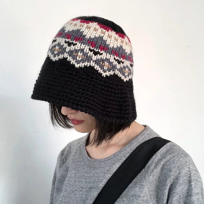 Thickened Warm Knitted Winter Bucket Hat