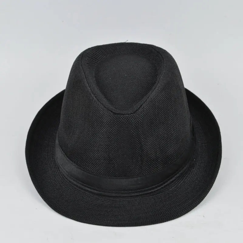 Men's Spring Summer Linen Jazz Fedora Classic Bowler Hat