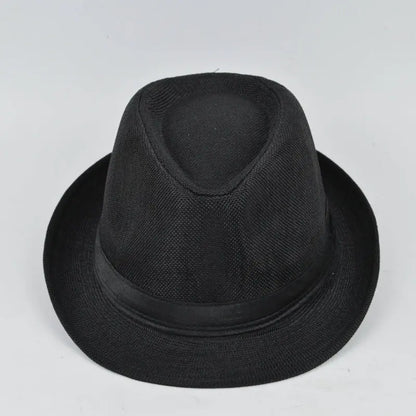 Men's Spring Summer Linen Jazz Fedora Classic Bowler Hat