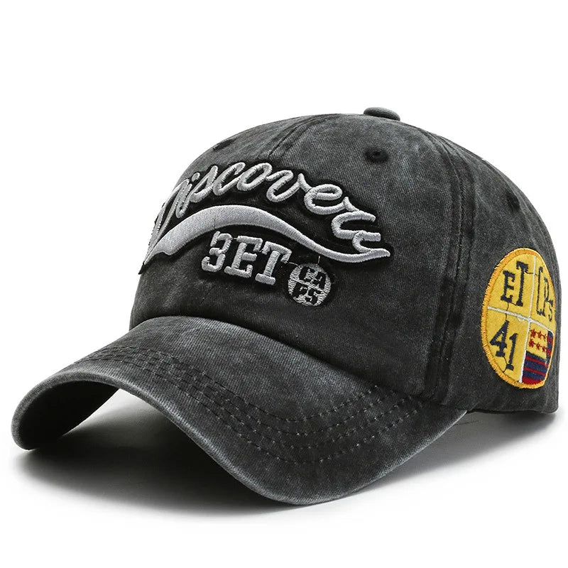 Retro Letter Embroidered Denim Baseball Cap