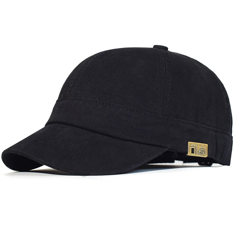 Short Brim Baseball Cap Cotton