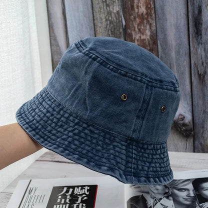 Unisex Washed Denim Casual Summer Bucket Hat
