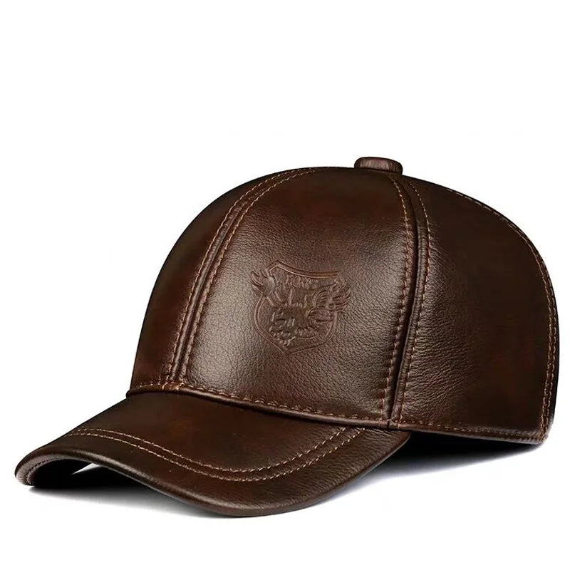 Men’s 2025 Genuine Leather Baseball Cap