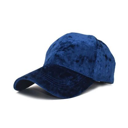 Winter Streetwear Golden Velvet Soft Snapback Cap