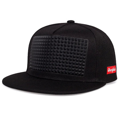 Casual Solid Color Offset Print Flat Brim Cap