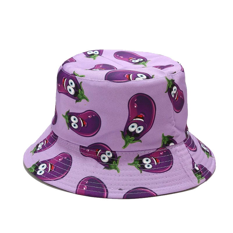Vegetable Pattern Bucket Hat Unisex Fisherman Sun Cap