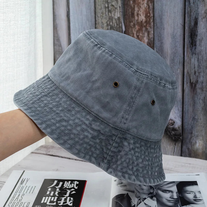 Unisex Washed Denim Casual Summer Bucket Hat
