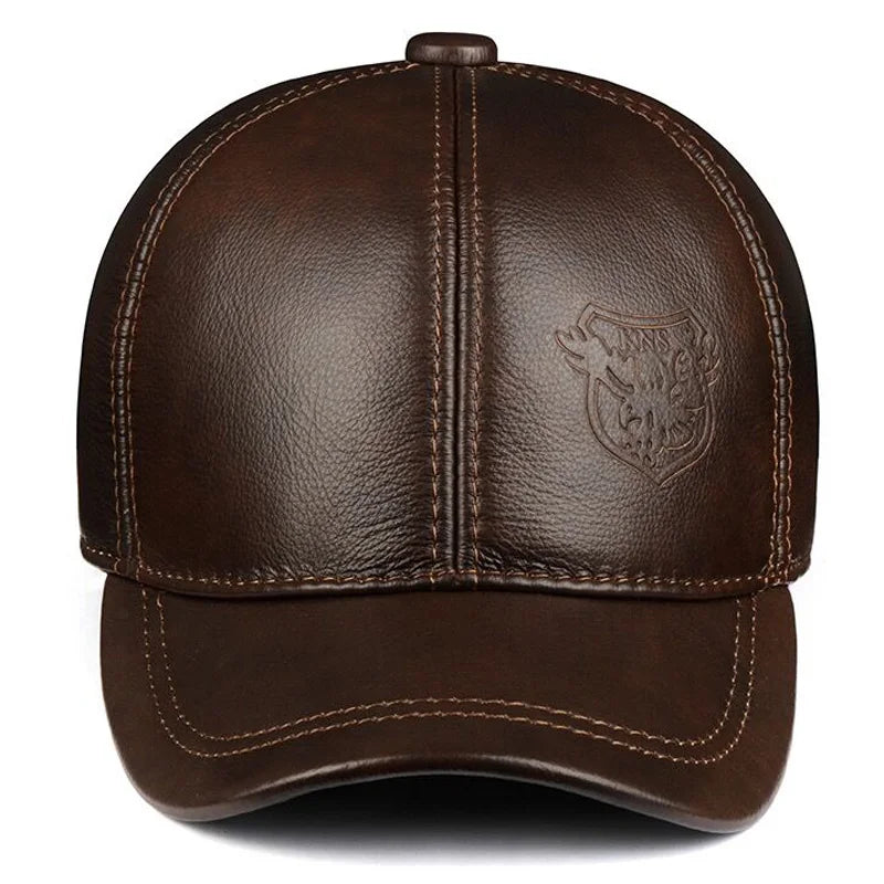 Men’s 2025 Genuine Leather Baseball Cap