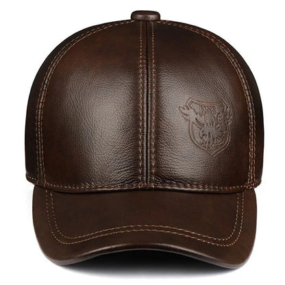 Men’s 2025 Genuine Leather Baseball Cap