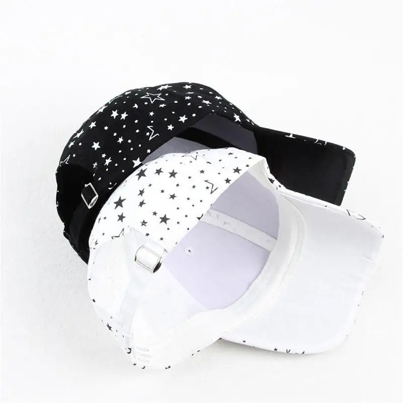 Cotton Star Print Adjustable Baseball Cap
